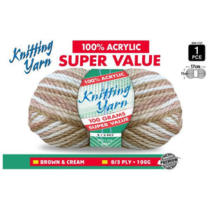 Yatsal Knitting Yarn 8 ply 100g Multicolour (29 colours available) - CRAFT2U