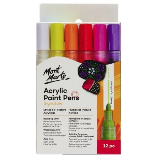 Acrylic Paint Pens Broad Tip 12pc - CRAFT2U