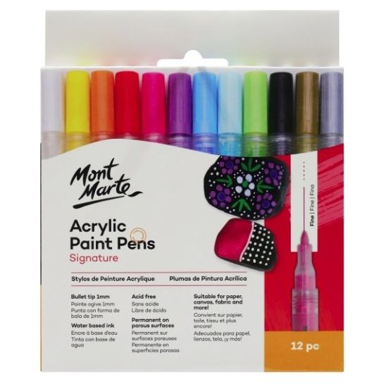 Acrylic Paint Pens Fine Tip12 pc - CRAFT2U