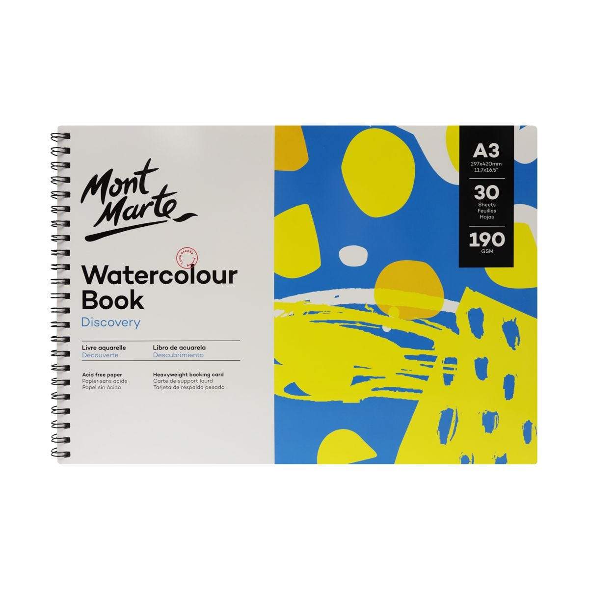 Watercolour Book 30 sheets 190gsm Discovery A3