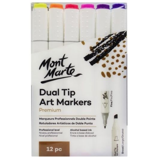 Dual Tip Alcohol Based Art Markers 12 pc - CRAFT2U