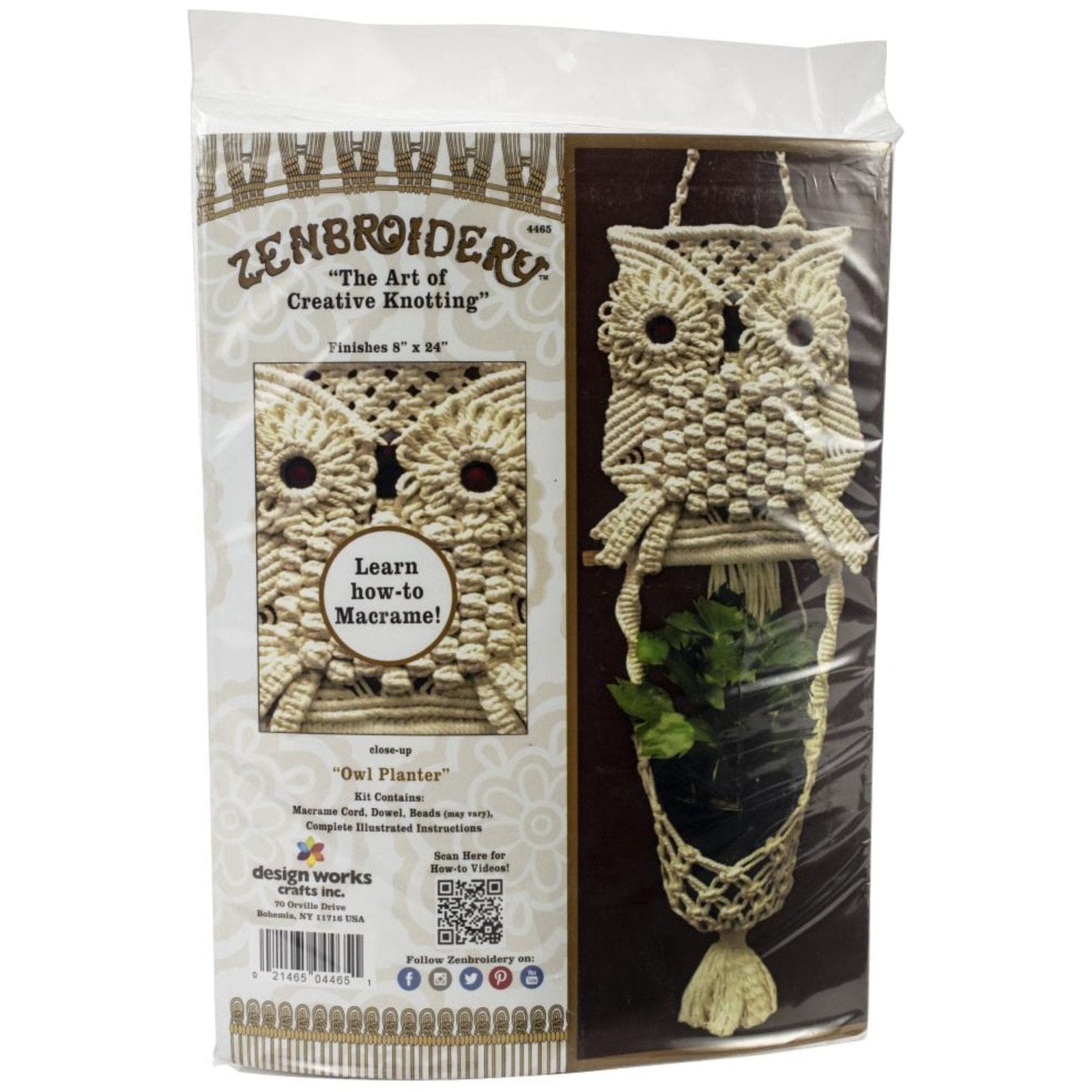 Solid Oak Lacy Squares Small Macrame Kit