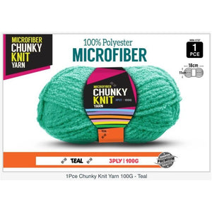 Microfibre Chunky Knit Yarn 3ply 100g (35 colours available) - CRAFT2U