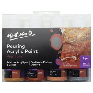 Pouring Acrylic paint 120ml 4pc Set (4 varieties) - CRAFT2U