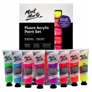 Premium Fluoro Acrylic Paint Set 8pc x 36ml (1.2oz) - CRAFT2U