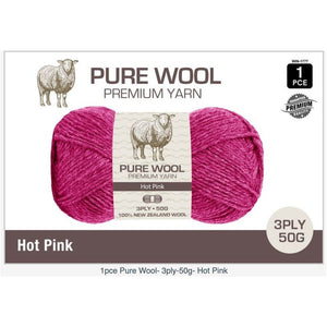 Pure Wool Premium Yarn 8PLY 50g 100% New Zealand Wool (35 colours available) - CRAFT2U