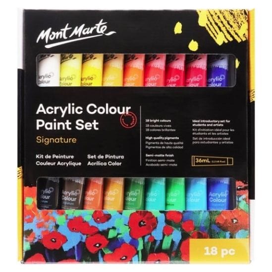 Acrylic Colour Paint Set 36ml (1.2oz) - 4 sizes