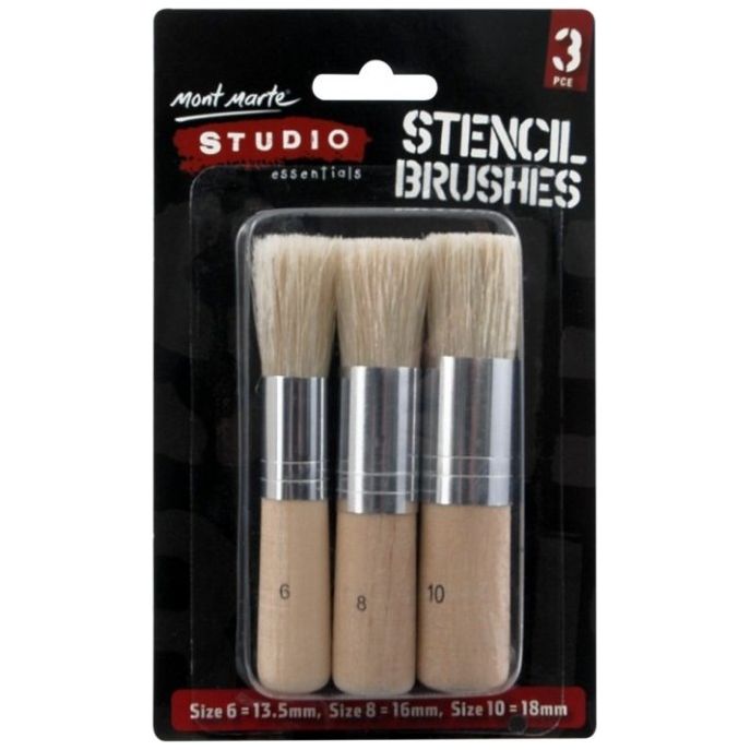 Studio Stencil Brushes Pkt 3 - CRAFT2U