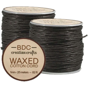 Waxed Cotton Cord Bracelet 1mm x 25 meters - CRAFT2U