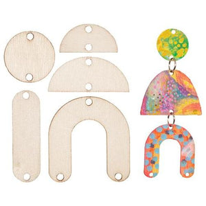 Wooden Earring Drop Pieces 90pc
