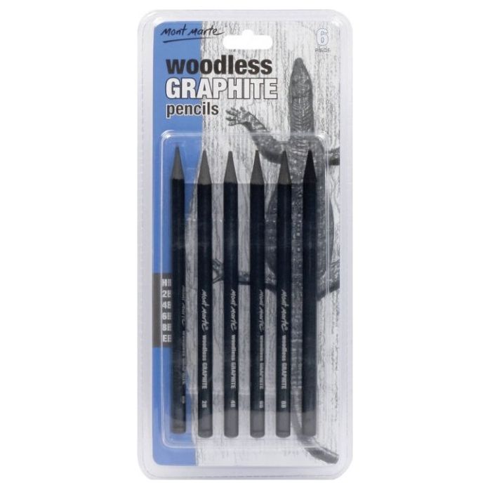 Woodless Graphite Pencils 6pce - CRAFT2U